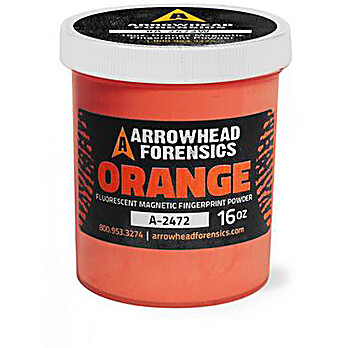 Orange Fluorescent Magnetic Latent Fingerprint Powder - 16oz