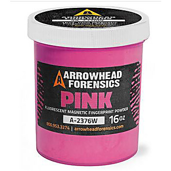 Pink Fluorescent Magnetic Latent Fingerprint Powder - 16oz