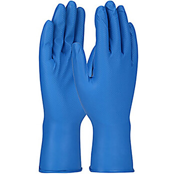 Extended Use Ambidextrous Nitrile Glove with Textured Fish Scale Grip