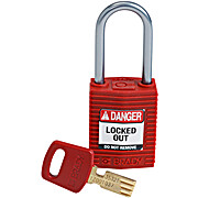 Compact SafeKey Key Retaining Nylon Padlock 1.5 in Aluminum Shackle KD Red 1PK