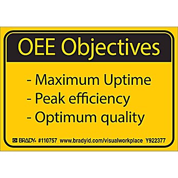 OEE OBJECTIVES MAXIMUM UPTIME - PEAK EFFICIENCY - OPTIMUM QUALITY Labels