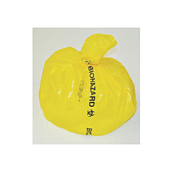 BinLiner, Yellow Biohazard, Bulk, Irradiated 32" x 40" x 4 mil, Flat Bottom