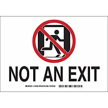 Not An Exit w/Pictogram Sign