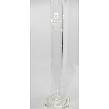 CL A Graduated Cylinder,50mL Double Metric Scale - TC