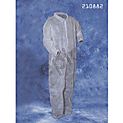 Coveralls, White, Latex free / low lint, zipper front entry, elastic wrists and elastic ankles
