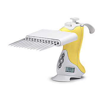 0.5-20µL Pipette, Ovation, (E12) Electronic Multichannel, Yellow