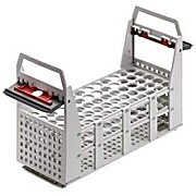High grade plastic test tube rack, up to +100 °C, for 90 tubes 75 x 12/13 mm dia.