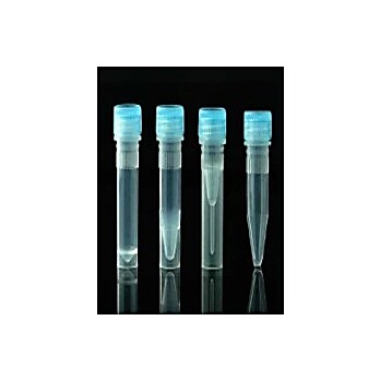 0.5 mL Self-Standing Vials, Natural Color Caps, External Thread, with Sealing Ring, Sterile, 50/pk, 500/box, 2000/cs