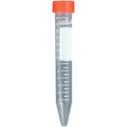 Graduated Conical Bottom Tubes with Red Flat Caps Attached