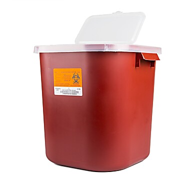 Sharps Container,8-gallon, red. 10/cs