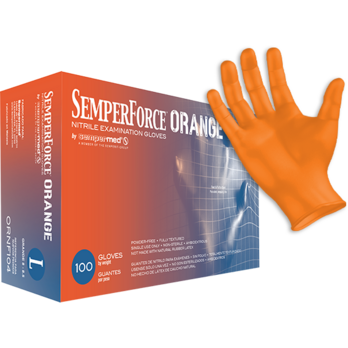 SemperForce Orange Nitrile Examination Glove