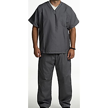 65 / 35 Poly Cotton Scrub Pant: Grey, No Pocket