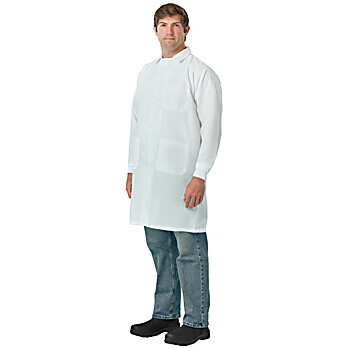 ESD Fluid Barrier Lab Coat in White