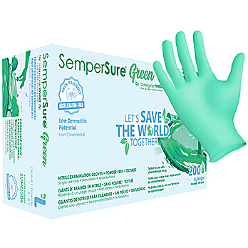 SemperSure Green Nitrile Exam Glove