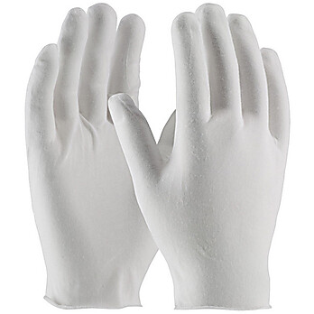 CleanTeam®  Economy, Light Weight Cotton Lisle / Polyester Inspection Glove with Unhemmed Cuff - Men's