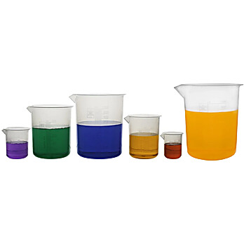 6pc Plastic Beaker Set - 50mL, 100mL, 250mL, 500mL, 1000mL, 2000mL