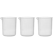 Plastic Beaker with Molded Graduations, 1000mL, PK3