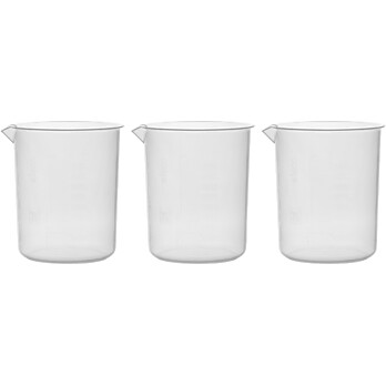 Plastic Beaker with Molded Graduations, 1000mL, PK3