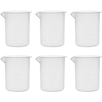 Plastic Beaker with Molded Graduations, 250mL, PK6 