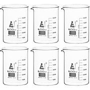 Glass Beakers, 600mL, Low form, PK6