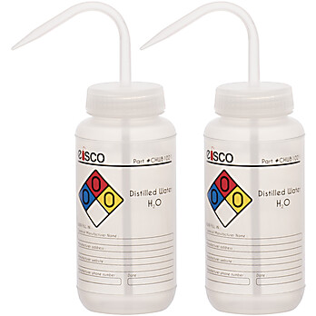 dH2O Wash Bottle, 4 Color, 500mL, PK2