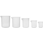 5pc Plastic Beaker Set - 50mL, 100mL, 250mL, 500mL, 1000mL