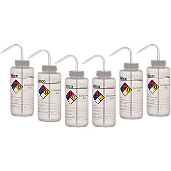 dH2O Wash Bottle, 4 Color, 1000mL, PK6