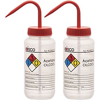 Acetone Wash Bottle, 4 Color, 500mL, PK2
