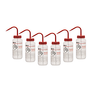 Acetone Wash Bottle, 2 Color, 500mL, PK6