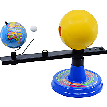 Illuminated Sun Earth Moon Orbital Model