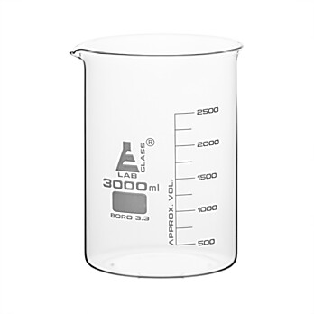 Glass Beaker, Low Form, 3000ml