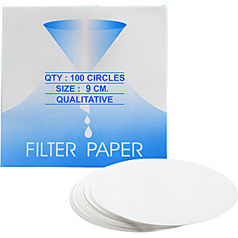 Premium Qualitative Filter Paper, 9cm Dia., Medium Speed (85 gsm), 10uL Pore Size, PK/100