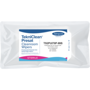 Teknipure TekniClean® Presat Sterile Polyester Knit Cleanroom Wipers with Sealed Edges, 70/30 IPA, 9"x 9"