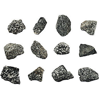 Diorite, Raw Igneous Rock Specimens, Approx. 1", PK12