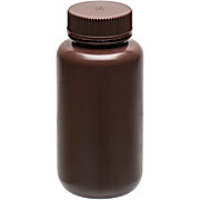 Reagent Bottle, Amber, 500mL, Wide Mouth with Screw Cap, HDPE