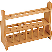 Wooden Test Tube Rack with 6 Draining Pins, Accommodates 13 Tubes, up to 25mm