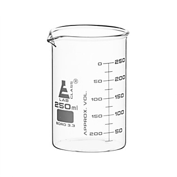 Glass Beaker, 250ml, ASTM, Dual Scale