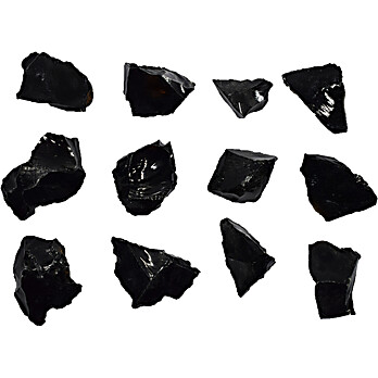 Obsidian, Raw Igneous Rock Specimens, Approx. 1", PK12