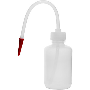 Wash Bottle, 125ml, Polyethylene, Translucent, Screw Cap with Flexible Delivery Tube