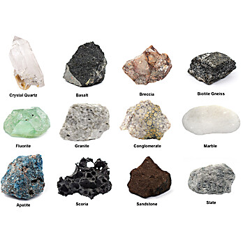 Rock & Mineral Kit, 1" x 12 Specimens