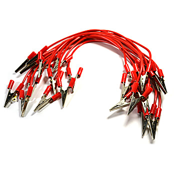 Connecting Leads, Alligator, Red, PK12