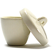 Porcelain Crucible with Lid, Tall Form, 10mL, PK/10