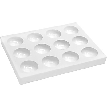 Spot Plate, 12 Wells, 4.6"L x 3.5"W x 0.4"H, Polyethylene Plastic