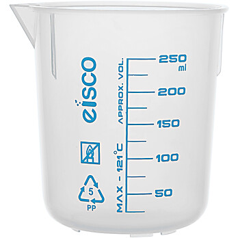 Plastic Beaker, 250mL, Printed Graduations