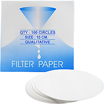Premium Qualitative Filter Paper, 15cm Dia., Medium Speed (85 gsm), 10uL Pore Size, PK/101