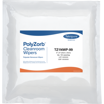 Teknipure PolyZorb™ Polyester Nonwoven Cleanroom Wipers, 9"x9"