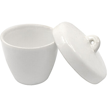Porcelain Crucible with Lid, Tall Form, 25mL