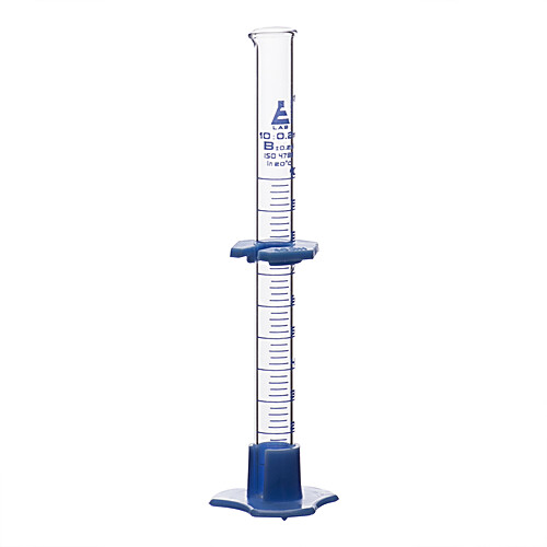 Graduated Cylinder 10ml Class B Detachable Plastic Hexagonal Base And Protective Collar Blue 2460