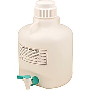 Carboy Bottle with Stopcock, 10 Liter Capacity, White Premium Polypropylene with 2 Handles