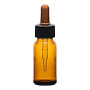 Dropping Bottle, 30ml (1oz), Amber Soda Glass, Screw Cap with Amber Glass Dropper & Rubber Bulb